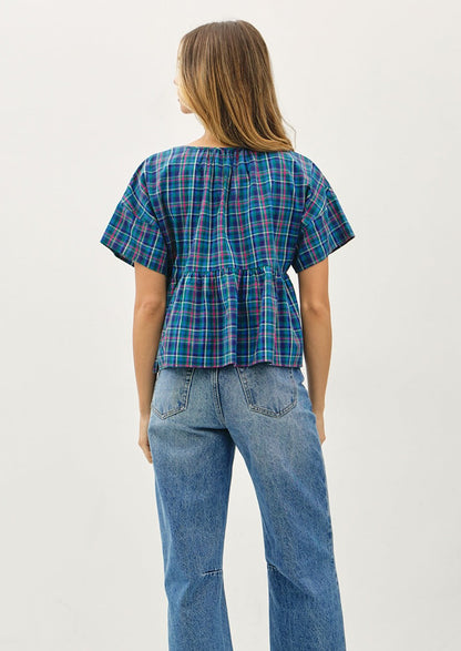 Gwen Cotton Plaid Blouse