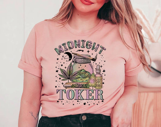 Midnight Toker Hippie - Funny Hemp Weed Graphic Shirt